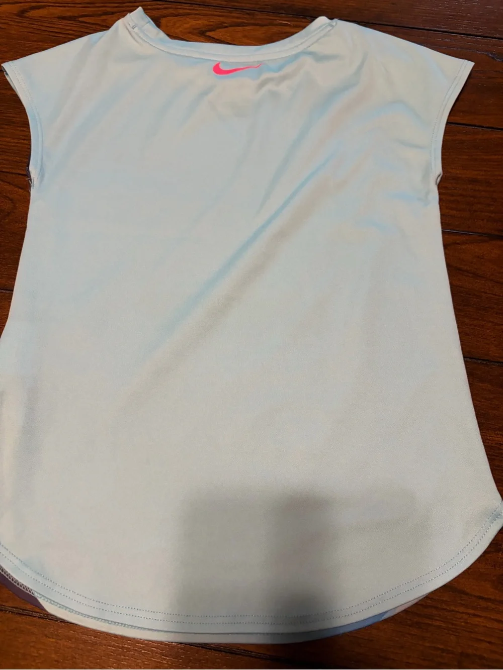 Nike Girls' Blue, Teal & Purple Striped Dri-FIT Top with Navy Nike Pro Shorts